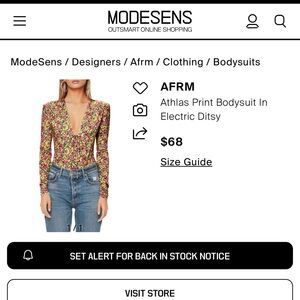 NEW AFRM Pink and Yellow Floral Long Sleeve Bodysuit